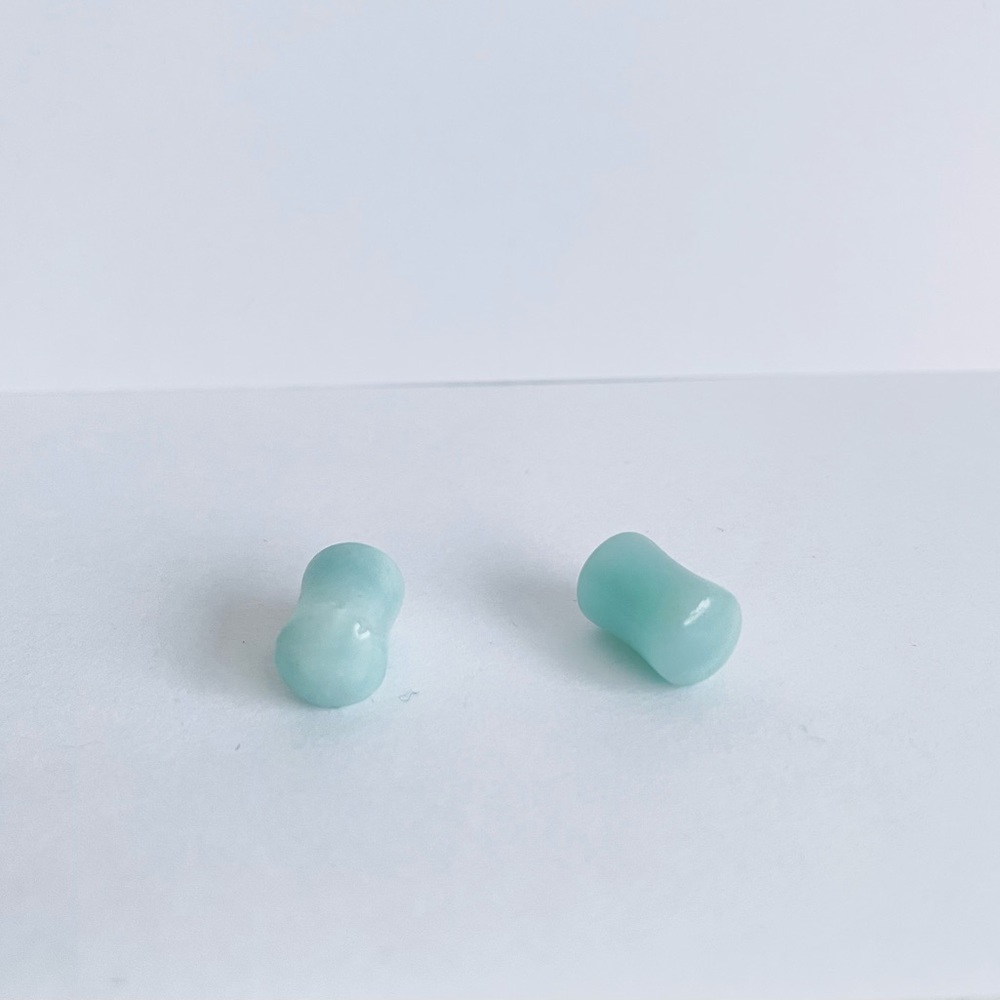 Amazonite Organic Gauge Plugs - 0ga / 8mm